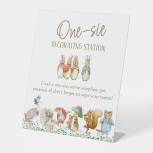 Classic Peter the Rabbit Baby Suit Decorating Pedestal Sign