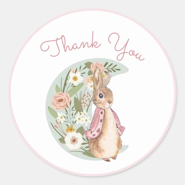 Classic Peter the Rabbit Beatrix Potter Birthday  Classic Round Sticker (Front)