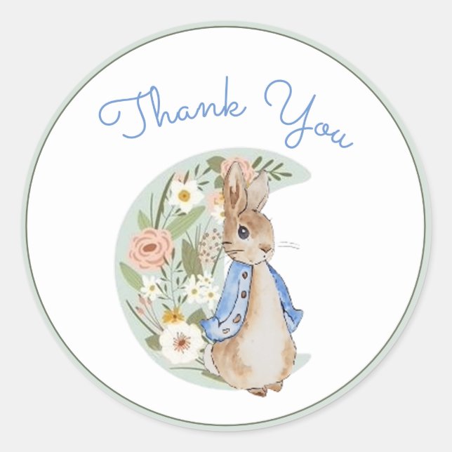 Classic Peter the Rabbit Beatrix Potter Birthday  Classic Round Sticker (Front)