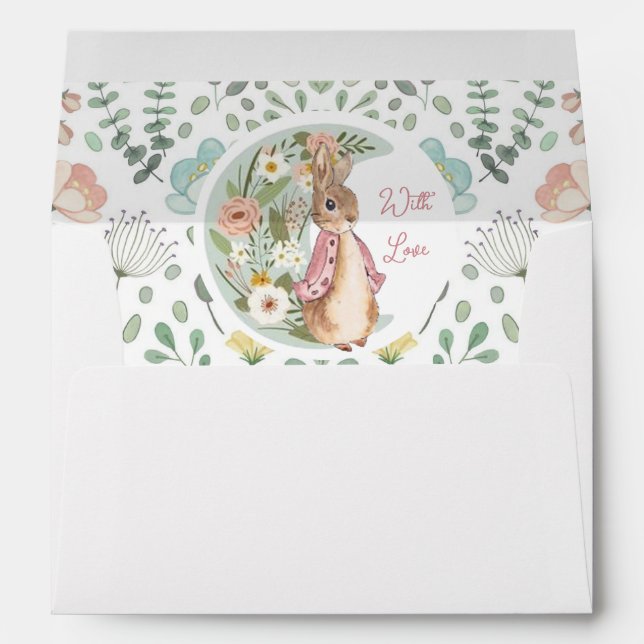 Classic Peter the Rabbit Beatrix Potter Birthday  Envelope (Back (Bottom))