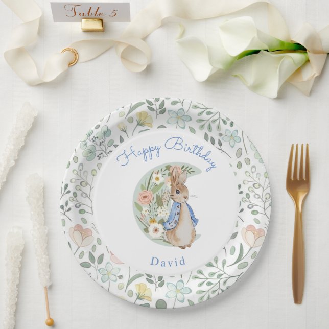 Classic Peter the Rabbit Beatrix Potter Birthday  Paper Plate (Wedding)
