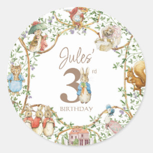 Classic Peter the Rabbit Birthday Classic Round Sticker