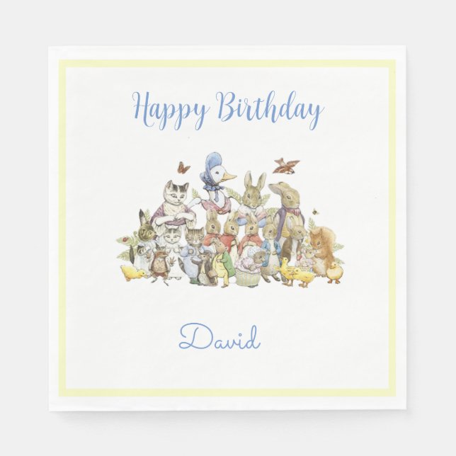 Classic Peter the Rabbit Birthday  Napkin (Front)