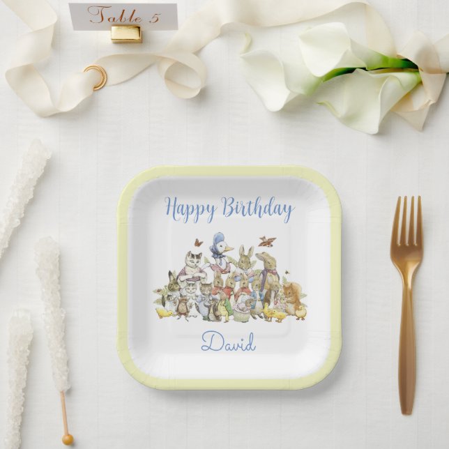 Classic Peter the Rabbit Birthday Paper Plate (Wedding)