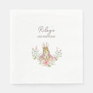 Classic Peter the Rabbit Birthday Pink Napkin