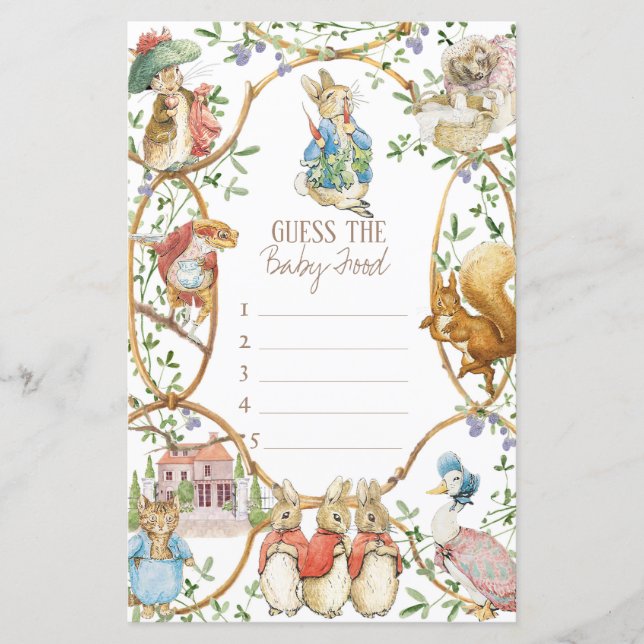 Classic Peter the Rabbit Guess the Baby Food Game (Front)