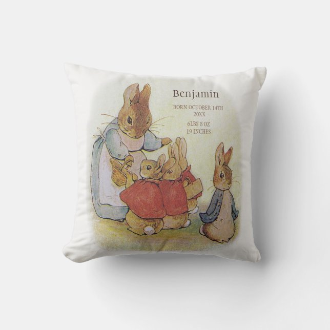 Classic Peter the Rabbit Throw Pillow (Front)