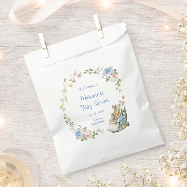 Classic Peter the Rabbit Twin Baby Shower  Favour Bags (Clipped)