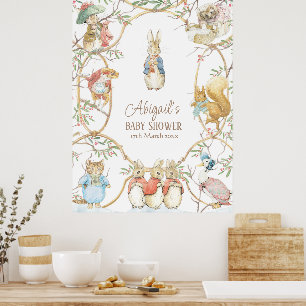 Classic Peter the Rabbit Winter Baby Shower Poster