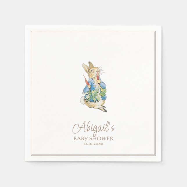 Classic Peter the Rabbit Winter Fall Baby Shower Napkin (Front)