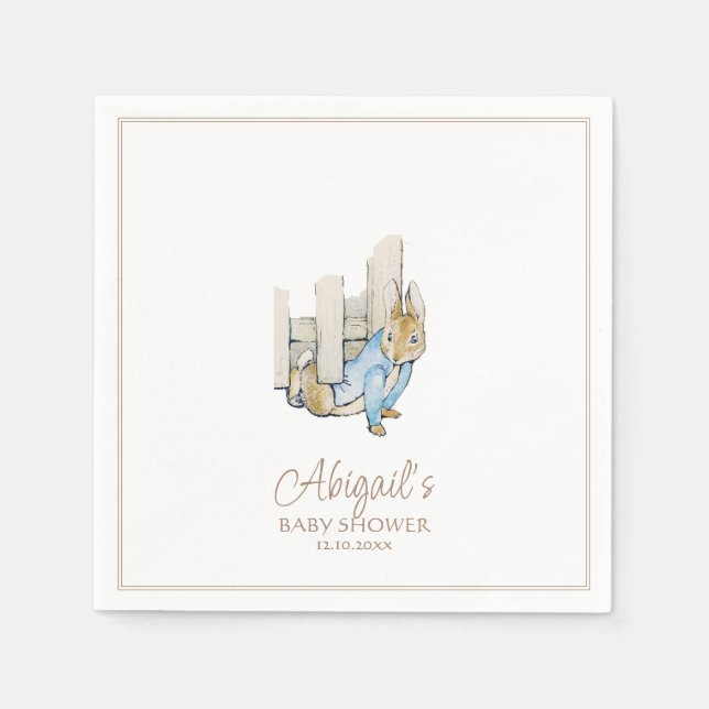Classic Peter the Rabbit Winter Fall Baby Shower Napkin (Front)