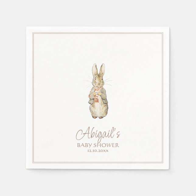 Classic Peter the Rabbit Winter Fall Baby Shower Napkin (Front)