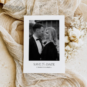 Classic Photo and Text Wedding Save the Date Announcement Postcard
