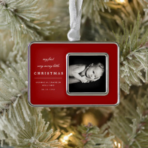 Classic Photo Baby's My First Very Merry Little Silver Plated Framed Ornament