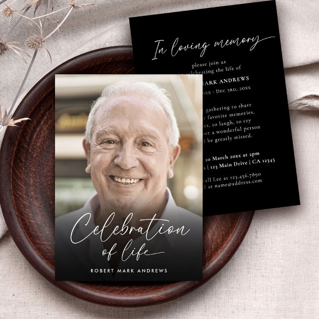 Classic Photo Celebration of Life Memorial Invitation (Creator Uploaded)