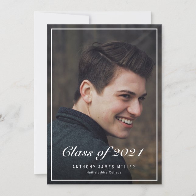 Classic photo college graduation announcement (Front)