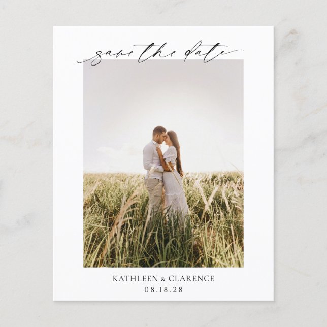 Classic Photo Elegant Budget Wedding Save the Date Flyer (Front)