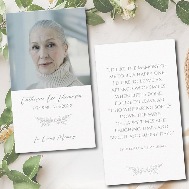 Classic Photo Elegant Floral Funeral Prayer Card (Classic Photo Elegant Floral Funeral Prayer Card
)