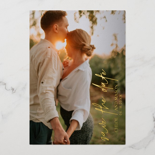Classic Photo Elegant Wedding Save the Date (Front)