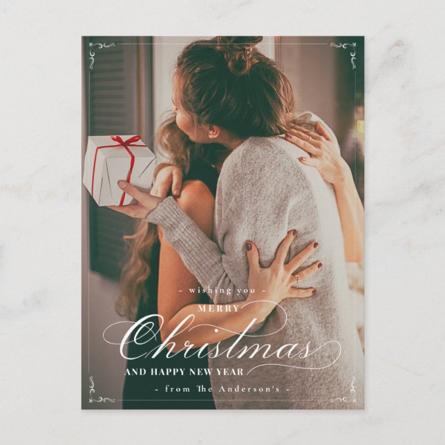 Classic Photo Merry Christmas Happy New Year  Post Postcard (Front)