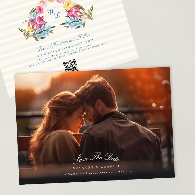 Classic Photo Qr Code Photo Wedding Website Save The Date (Creator Uploaded)
