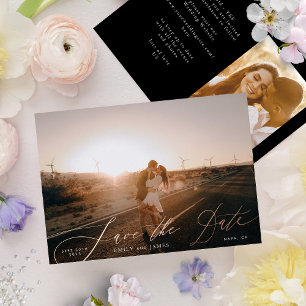 Classic Photo The Wedding Rose Gold Save The Date