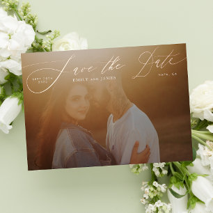 Classic Photo The Wedding Rose Gold Save The Date