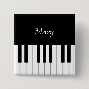 Classic Piano Keyboard Personalised Music 15 Cm Square Badge