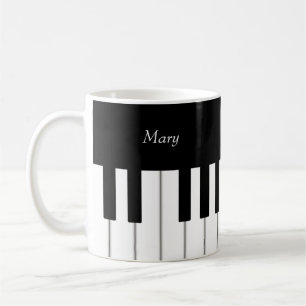Classic Piano Keyboard Personalised Music Coffee Mug