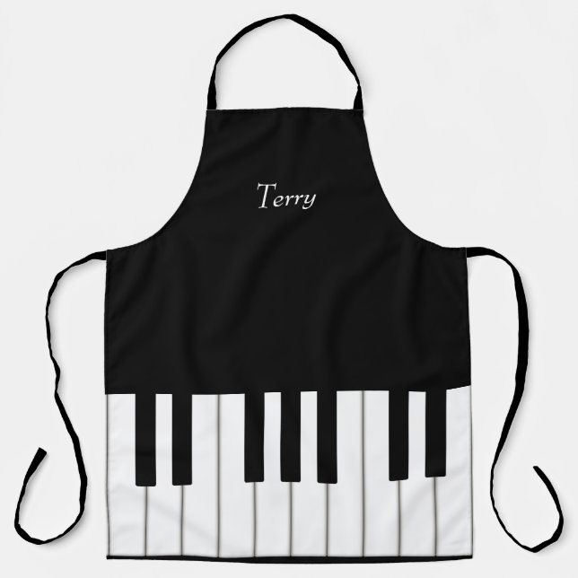 Classic Piano Keyboard Personalised Music Lover's Apron (Front)