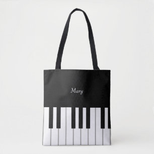 Classic Piano Keyboard Personalised Music Tote Bag