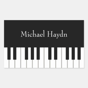 Classic Piano Keyboard Personalised Musician's Rectangular Sticker