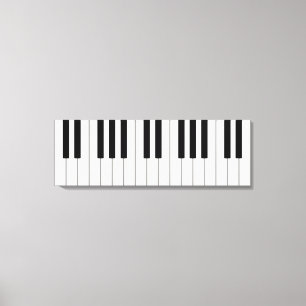 Classic Piano Keys Black & White Canvas Print