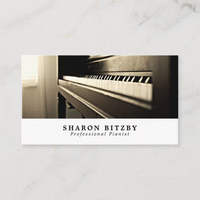 Classic Piano, Musician, Music Industry Business Card (Front)