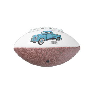 Classic pick up truck cartoon illustration american football