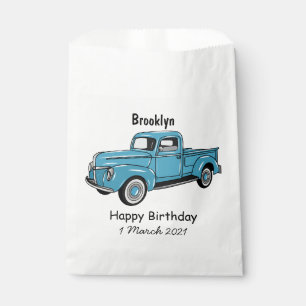 Classic pick up truck cartoon illustration favour bags