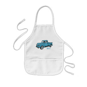 Classic pick up truck cartoon illustration kids apron