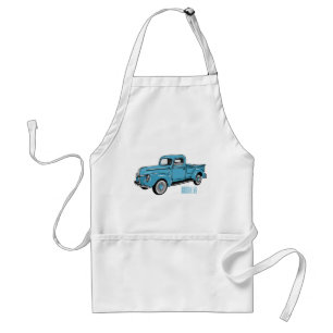 Classic pick up truck cartoon illustration standard apron