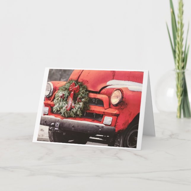 CLASSIC PICKUP TRUCK CHRISTMAS CARD (Front)