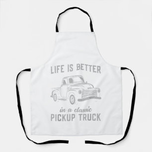 Classic Pickup Truck Guy Vintage Apron