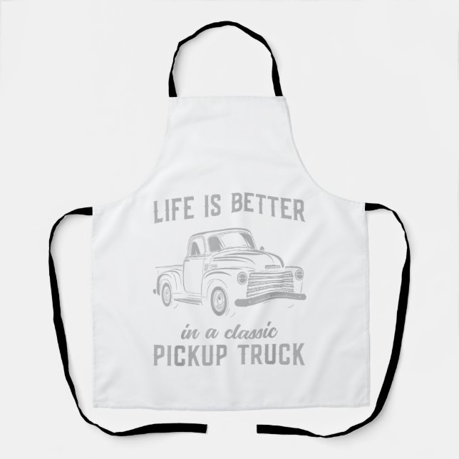 Classic Pickup Truck Guy Vintage Apron (Front)