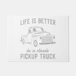 Classic Pickup Truck Guy Vintage Doormat