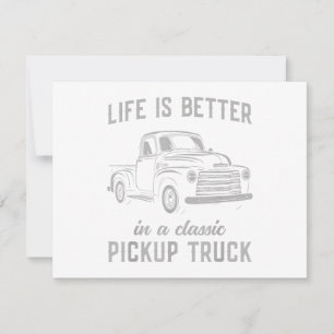 Classic Pickup Truck Guy Vintage Invitation