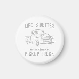 Classic Pickup Truck Guy Vintage Magnet