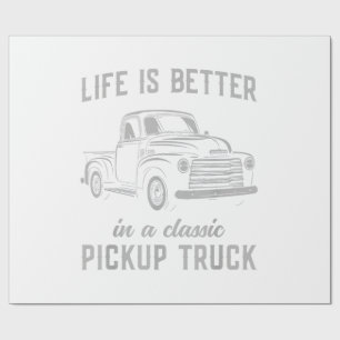 Classic Pickup Truck Guy Vintage Wrapping Paper