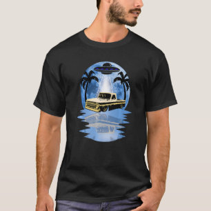 Classic Pickup Truck Spaceship Funny Flying Saucer T-Shirt
