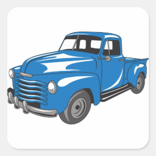 Classic Pickup Truck Square Sticker