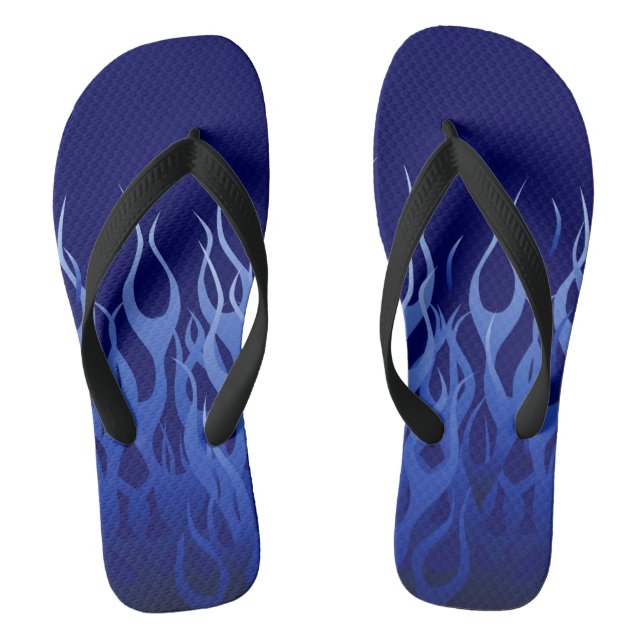 Classic Pin Stripe Style Racing Flames Flip Flops (Footbed)