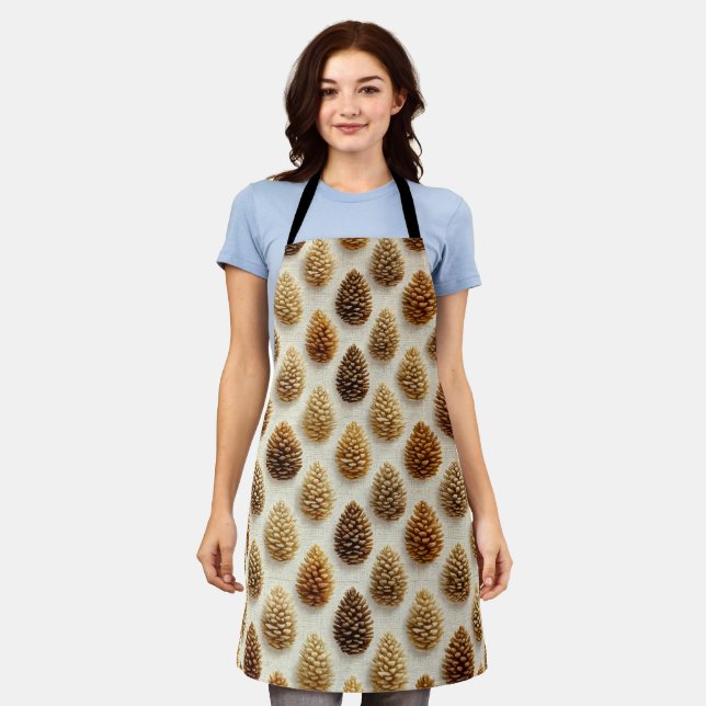 Classic Pinecone Winter Pattern Apron (Worn)