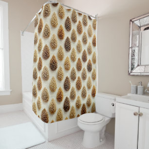 Classic Pinecone Winter Pattern Shower Curtain